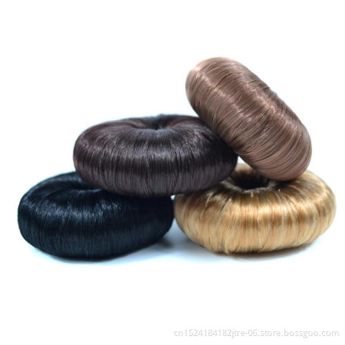 girl donut hair bun piece, perfect small nylon doughnut hair ring bun, grey foam donut round hair bun set